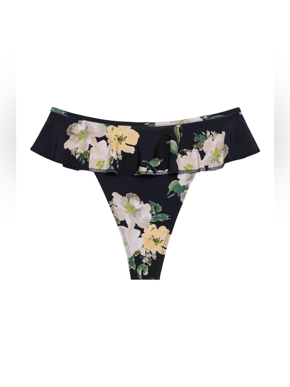 New! Montce Liz Floral Tamarindo Ruffle Bikini Bottom Medium 34369